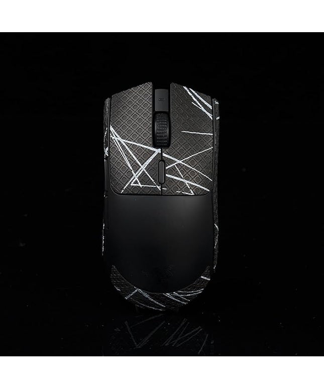 Gamer Mouse Grip Tape Sticker for Razer Viper V3 Non Slip Suck Sweat Pre Cut Easy Install PC Gaming Black White 0.4mm