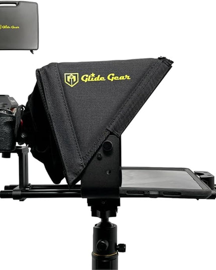 Glide Gear TMP 500 Teleprompter – DSLR, Tablet, Smartphone – 12" Glass, 15mm Rails, Hard Case, No Assembly