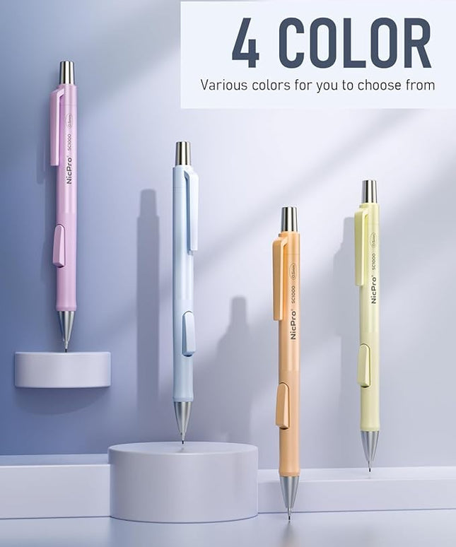 Nicpro 8 Pack Pastel Mechanical Pencil 0.5mm, Cute Fast Click Mechanical Pencils Set with 480PCS HB Lead Refills, 3 Erasers with Case, Aesthetic School Supplies for Writing Drawing Sketching
