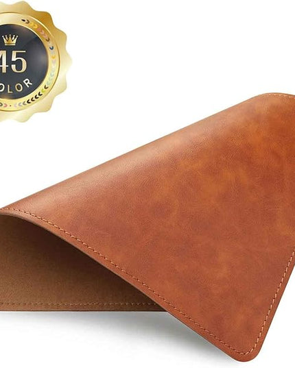 Mouse Pad, PU Mouse Pad，Leather Mouse Pad with Stitched Edge Micro-Fiber Base with Non-Slip Waterproof，Mouse Pad for Computers，Laptop, 8x11Inch (Caramel Brown)