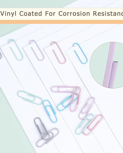 Tamaki 500 PCS Paper Clips, Medium Size Colored Papers Clips, Colored Clip for Paper Work Office School and Personal Use