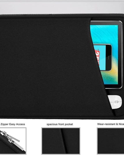 Laptop Case 17 Inch, Durable Briefcase Cover Shockproof Protective Sleeve, Handbags Portable Laptop Bag for 17 inch HP Dell Asus Lenovo Notebook Computer Case with Front Pocket, Black