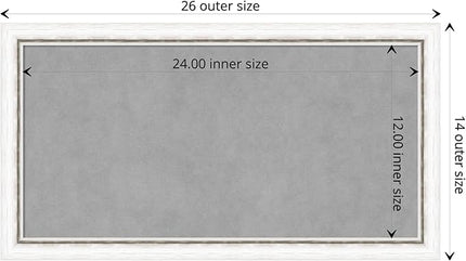 Amanti Art White Framed Magnetic Board 14x26 Small Vision Board for use with Magnets, 100% Metal Sheet to Display Items as Office Decor or for Home Organization in mudroom, Kitchen or Kids Room