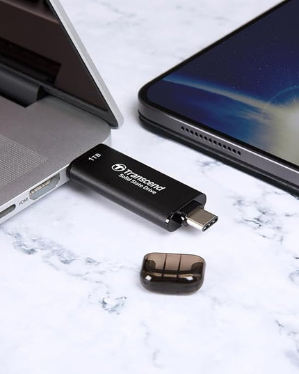 Transcend ESD310 512GB External SSD, Up to 1,050MB/s, Dual USB Flash Drive for iPhone/iPad/Mac/Windows, Android/Tablet/PC, USB 3.2 Gen 2 Thumb Drive Photo Stick, 2-in-1 Type C &Type A Memory Stick