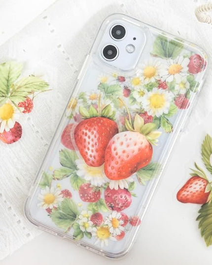 MiyouLuna 60 Pcs Large Garden-Inspired PET Stickers, Fruit-Themed for Scrapbooking, Journaling, DIY Crafts, with Organizer