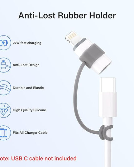 USB C Type C to Lightning Adapter MFi Certified 4 Pack 27W Fast Charging Support Data Sync,Lightning to USB Type C Cable Adapter for iPhone/iPad/for Airpods,with Anti-Lost Loop,Not for Audio/OTG
