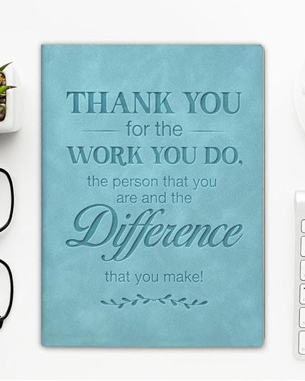 Office Notebook Thank You for the Work You Do Leather Journal Thank You Gifts for Coworkers, Employee Appreciation Gifts