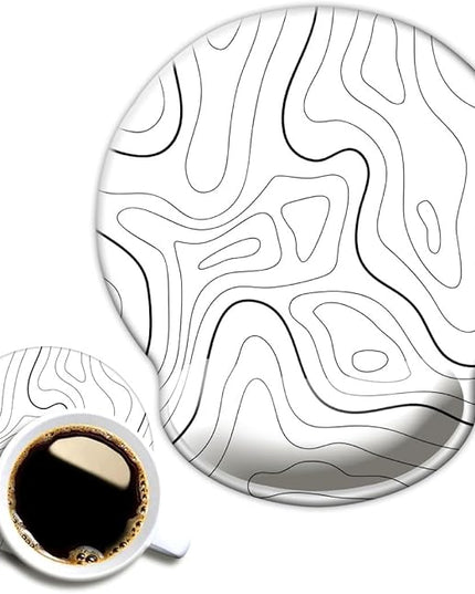 Ergonomic Mouse Pad with Wrist Support,Mouse Pad with Wrist Rest,Relieve Wrist Pain Mousepad Non-Slip Rubber Base,Mouse Pads for Desk,Computers,Laptop,Office,Home,Accessories White Topographic Line
