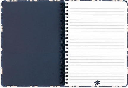 Steel Mill & Co Cute Mini Spiral Notebook, 8.25" x 6.25" Journal with Durable Hardcover and 160 Lined Pages (Leopard Daisy)