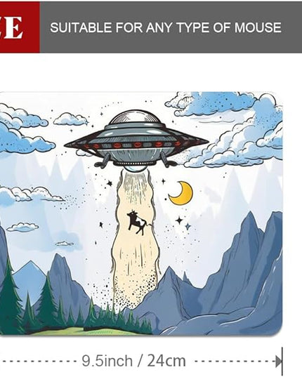 Design - UFO Square Mouse pad, Texture, Waterproof, Anti Slip Rubber Base, Computer Mouse pad, Laptop Mouse pad