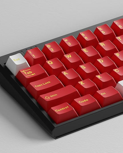 Sumgsn 160 Keys Doubleshot Keycaps Cherry Profile Classic Red Keycaps Set 7u Spacebar Fit for 61/64/87/104/108 Cherry Mx Switches ISO ANSI Layout Mechanical Keyboards Alice Keyboards