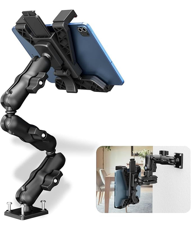 OHLPRO Heavy Duty Tablet Holder for Truck, iPad Holder for Car Drill Base, 360°Adjustable 3-Stage Arm Car Mount for All 7" - 11.5" iPad Pro,Mini,Samsung Tab, Nexus, Great for Desks, Wall, Businesses