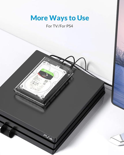 ORICO 3.5 Inch External Hard Drive Enclosure USB 3.0 to SATA 3.0 Enclosure with 12 V Adapter, Tool-Free Assembly, UASP Acceleration, Supports 16TB Max (Transparent 3139U3)