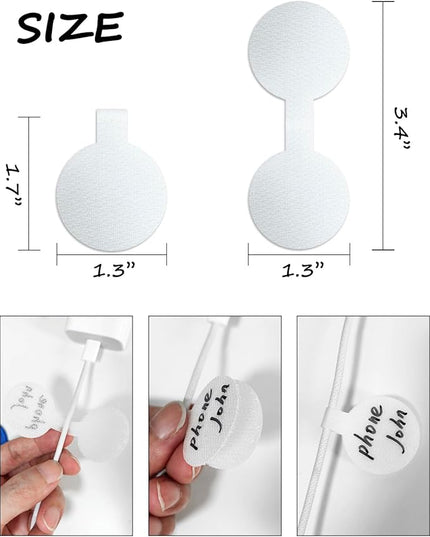 32 Pcs Write On Wire Labels - White, 1.3'' Diameter for Cable Management