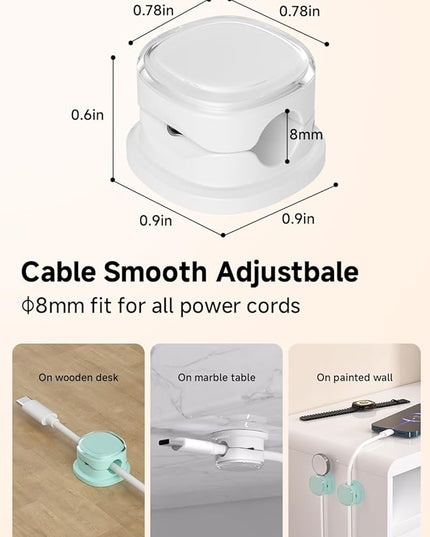 Magnetic Cable Clips, Adjustable Cord Holder Management, Adhesive Wire Keeper Organizer for Home Office Desk Phone PC Car Wall Desktop Nightstand Appliance (9-PCS White & Cyan)
