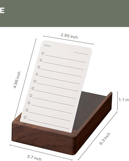 muso wood Daily To Do List Planner with Walnut Stand - 100 To Do List Cards - Undated Daily Planner Notepad for Desk Accessories and Supplies, Enhanced Productivity, Work Office Accessories
