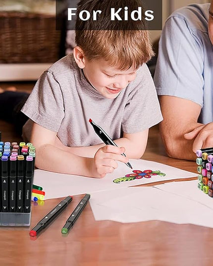 Alcohol Markers 168 Colors with Base Dual Tip Art Drawing Markers for Anime Sketch Illustrations - Refillable