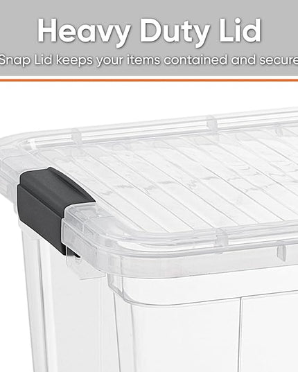 Superio Clear Storage Bins with Lids, Stackable Storage Box with Latches and Handles, Extra Small, 6 Pack 1.75 Quart