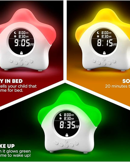 Stay-in-Bed Clock for Kids - Toddler Sleep Trainer, Night Light & Alarm