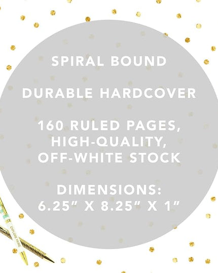 Graphique Designer Notebooks - Positive Mind. Positive Life. - Spiral Bound Writing Journals for Offices, Schools, Classrooms, and More - Hard Cover with 160 Ruled Pages (6.25" x 8.25")