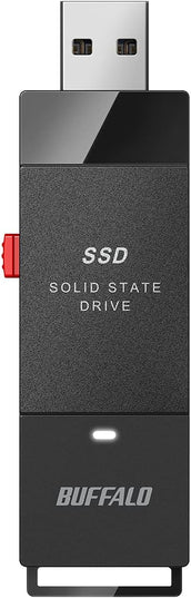 BUFFALO External SSD 2TB - Up to 600MB/s - USB-C - USB-A - USB 3.2 Gen 2 (Compatible with PS4 / PS5 / Windows/Mac) - External Solid State Drive Stick - ‎‎SSD-PUT2.0U3B