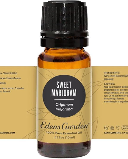Edens Garden Sweet Marjoram Essential Oil- 100% Pure Premium Grade, Undiluted, Natural, Therapeutic, Aromatherapy, The Best for Diffuser, Candle, Humidifiers, Kid Safe 10 ml (.33 fl oz)