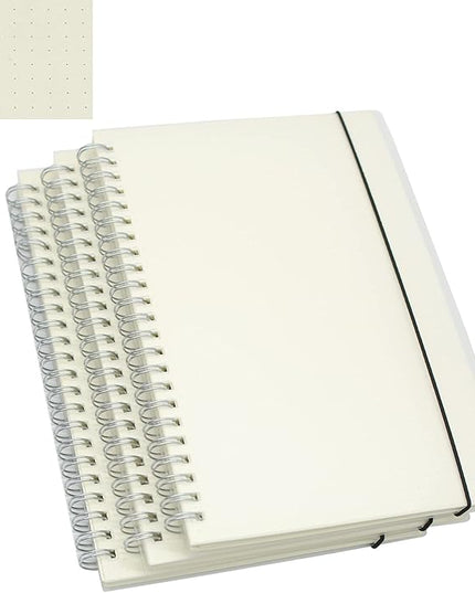 Yansanido Spiral Notebook, 3 Pcs A5 Thick Plastic Translucent Frosting Hardcover Dot Paper 80 Sheets -160 Pages Journals for Study and Notes (A5 5.7" x 8.3"-Dot Grid 3pcs)