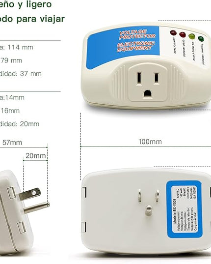 BSEED Surge Protector Home Appliance,Single Outlet Power Voltage Protector,Voltage Brownout Outlet Surge Refrigerator 1440 Watts,Voltage Brownout Plug Outlet, 1875W, 125V, 15A(1 Pack)