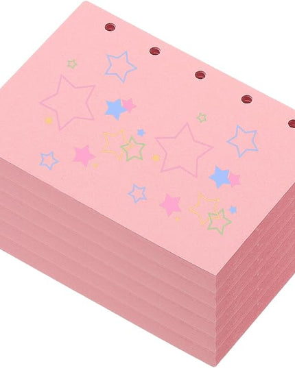 PATIKIL Colored Loose Leaf Paper, 4.1" x 3"(A8) 300 Sheets 5 Holes Punched 150GSM Blank Binder Refill Paper Supplies for Office Note Taking Teacher Planner Journal Notebook, Light Pink