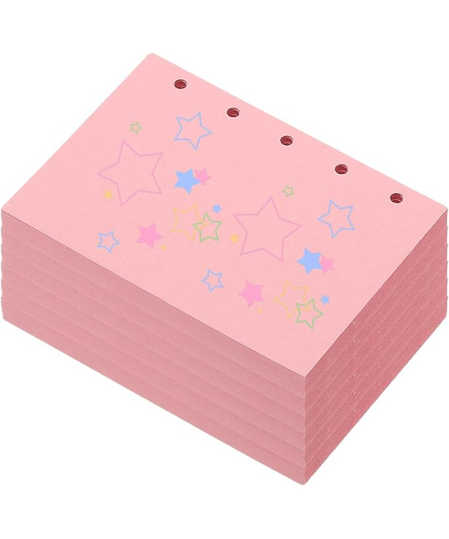 PATIKIL Colored Loose Leaf Paper, 4.1" x 3"(A8) 300 Sheets 5 Holes Punched 150GSM Blank Binder Refill Paper Supplies for Office Note Taking Teacher Planner Journal Notebook, Light Pink