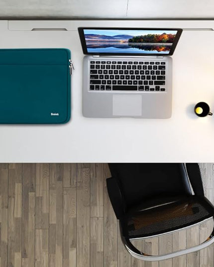 Laptop Sleeve Case 17 Inch, Shockproof Protective Notebook Case with Accessory Pocket, Briefcase Carrying Bag Compatible with 17-17.3 Inch Laptop, Computer, Notebook, Cyan Color