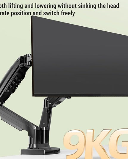 Double Screen Stand, Telescopic Rotating Adjustable 19.8lbs Per Arm Dual Monitor Desk Mount with Vertical Flip 360 Rotation, for 17 to 27 Inch Screen