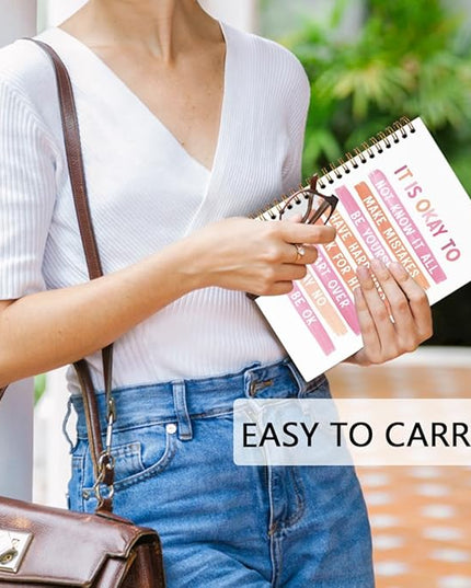 dvhdajed Pink Mental Health Spiral Notebook, It's Okay to Inspirational Journaling Notebooks, Pink Therapy Spiral Journal for Girls Women Girls, Mental Health Office School Supplies Gifts, 5.5x8.3 In