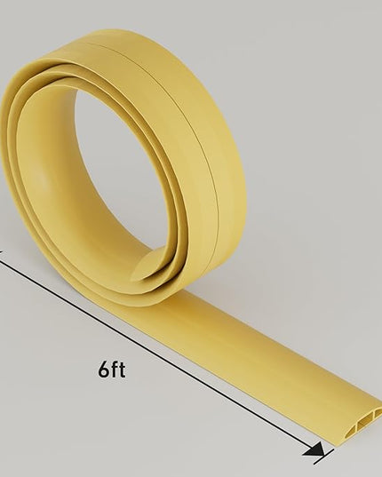 D-Line 6ft Floor Cord Cover, Floor Cable Protector, Extension Cord Cover, Protect Wires & Prevent Cable Trips, Cable Management Solution - Cord Cavity = 0.63" (W) x 0.31" (H) - Safety Yellow
