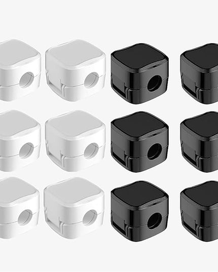 IFNOW 12 Pack Magnetic Cable Clips Cord Organizer Black and White Self Adhesive Cord Holder Under Desk Cable Management for Home,Office,Car,Desk,Nightstand