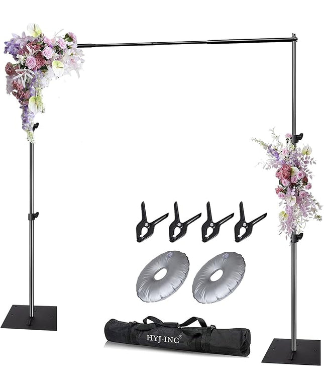 Pipe and Drape Photography Backdrop Stand Kit Adjustable Photo Background Stand 10ft x 6.5ft with Metal Base for Parties Weddings Birthday Party Events Photo booth