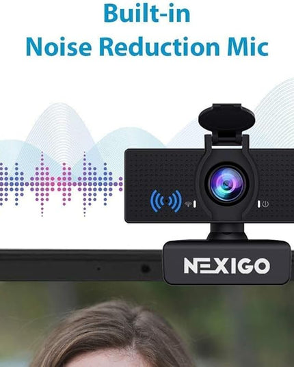 NexiGo N60 1080P Webcam with Microphone, Software Control & Privacy Cover, USB HD Computer Web Camera, Plug and Play, for Zoom/Skype/Teams, Conferencing and Video Calling