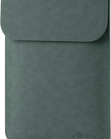 Allinside 13-13.3 inch Laptop Sleeve Case for MacBook Pro 14 2021–2024 (A2992, A3112, A3401, A3185)/MacBook Air 13 2010-2017/MacBook Pro 13 2010-2015, PU Suede Leather Laptop Case Cover, Dark Green