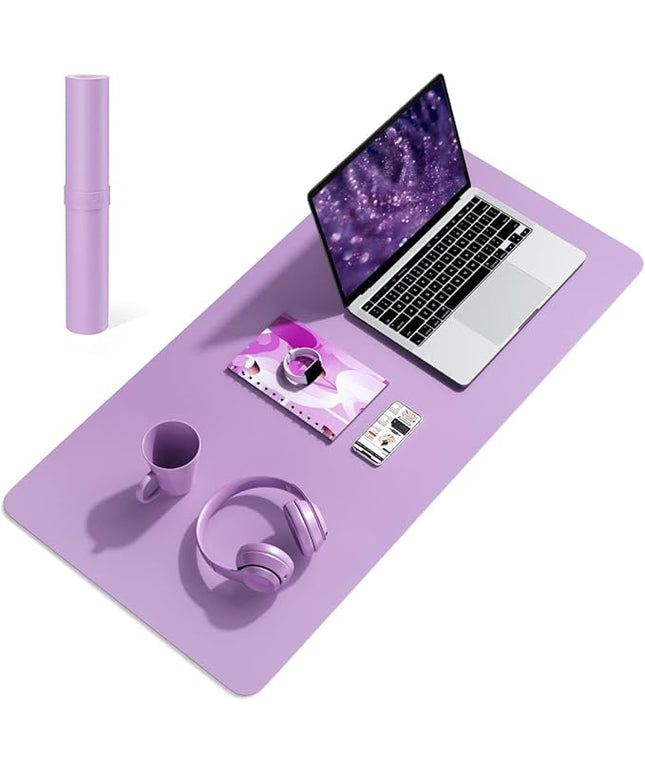 YSAGi Non-Slip Leather Desk Pad, Waterproof Laptop Computer Desk Keyboard Mat, Table Protector Blotter Mat, Large Mouse Pad for Office/Work/Home/Decor(Purple, 31.5" x 15.7")