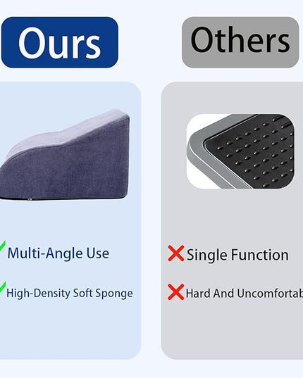 Foot Rest for Under Desk at Work Ergonomic Under Desk Footrest，Support Foot Pillow Double-Sided Footstool， for Office, Home & Gaming Leg Elevation Pillow Blue