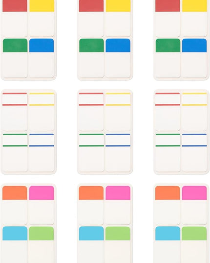 KICNIC Sticky Tabs 1 Inch, 720pcs Book Tabs, Colored Page Markers Self Adhesive, Repositionable Note Tabs for Documents, Books, Paper, Notebooks, Filing and Folders [36 Sets, 10 Colors]