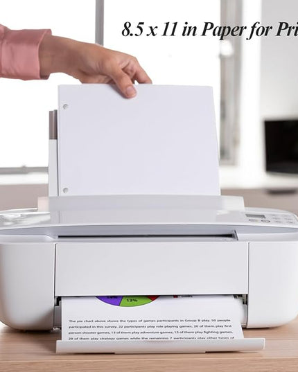A4 Blank Filler Paper, 3-Hole Blank Paper, 100Sheets / 200Pages Loose-Leaf Paper, 100gsm White Paper, 8.5'' x 11''