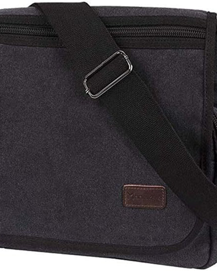 Modoker Messenger Bag for Men, 13 Inches Laptop Satchel Bags, Canvas Shoulder Bag with Bottle Pocket