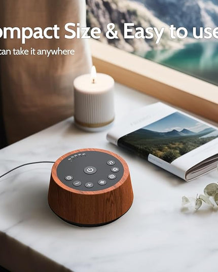 Color Noise Sleep White Noise Sound Machines 25 Soothing Sounds 32 Volume Levels 5 Timers and 4 Sound Categories Memory Function for Everyone, WOOD