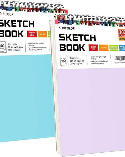 Soucolor 9 x12 Inch Sketch Book,Teen Girl Trendy Stuff, Halloween & Christmas for Teen Girls 4-12, Mother's Day, Birthday for Daughter Wife, Creative Gift for Mum Her, Christmas Coloring Book