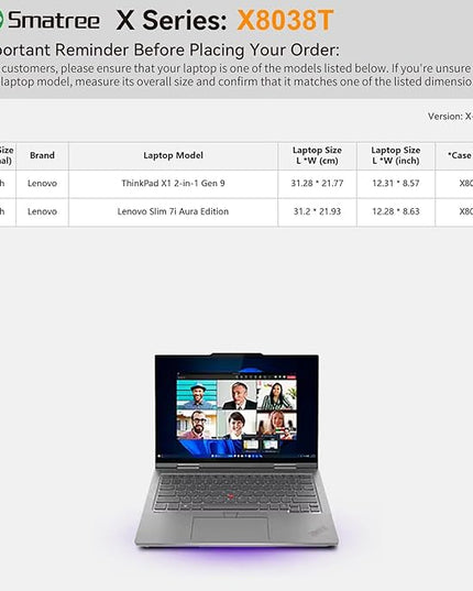 Smatree Hard EVA Protective Case Compatible for 13.3inch Lenovo ThinkPad L13 Gen2/L13 Yoga Gen2/T14s Gen6/X1 Gen9,for 14inch Slim 7i Aura Edition (Not Fit for Other Laptop) (X8038T)
