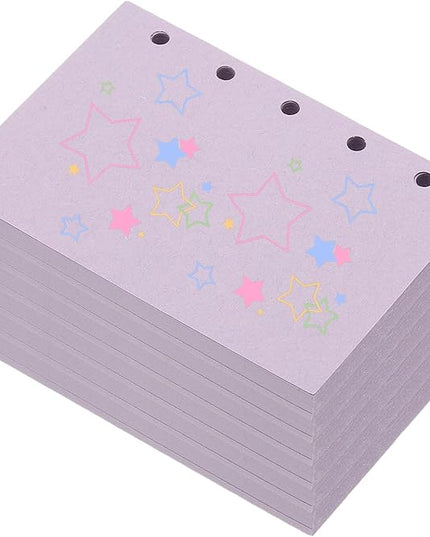 PATIKIL Colored Loose Leaf Paper, 4.1" x 3"(A8) 300 Sheets 5 Holes Punched 150GSM Blank Binder Refill Paper Supplies for Office Note Taking Teacher Planner Journal Notebook, Light Purple