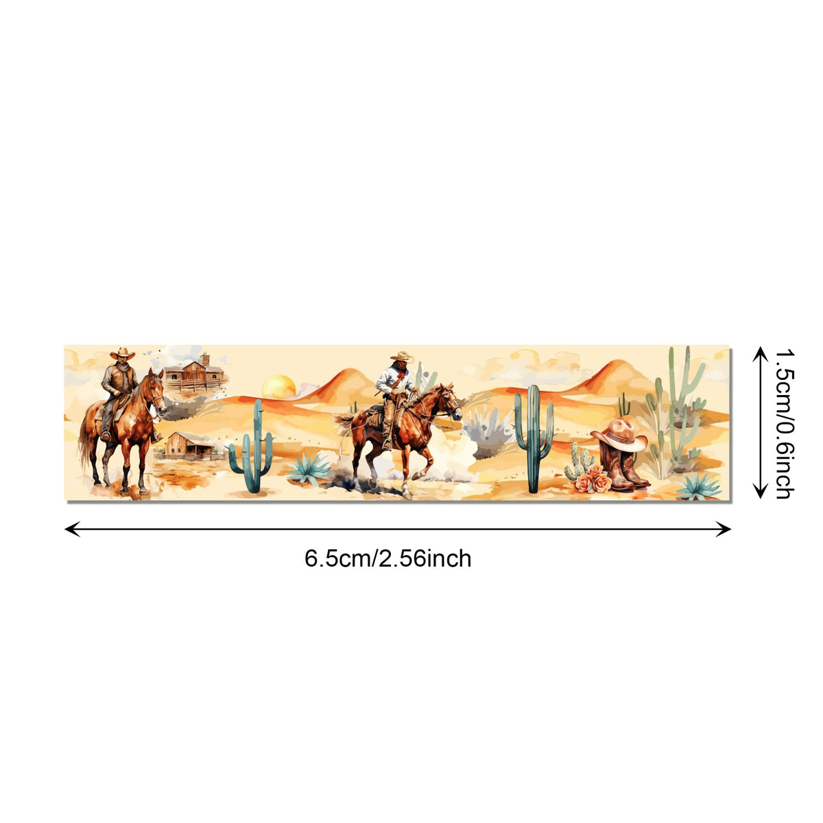 MOZUI 12 Rolls Western Washi Tape Masking Decorative Cowboy and Cowgirl Washi Tape for DIY Craft Gift Wrapping Handbook Sticker Scrapbook Journaling Party Favor