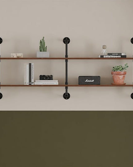 Floating Shelves for Wall Laundry Room Shelves Bookshelf Industrial Pipe Shelving Shelf Real Wood Planks 60 inch Rustic Wall Shelves Hanging Bookshelves Farmhouse Kitchen Bar Shelving