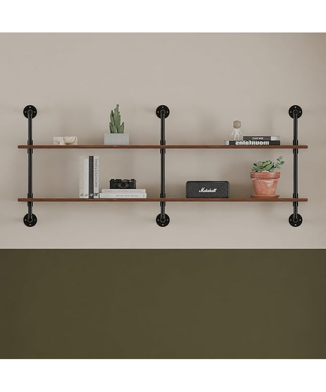 Floating Shelves Wall Bookshelf Industrial Pipe Shelving Shelves Real Wood Planks 70 inch Rustic Wall Shelves Hanging Bookshelves Farmhouse Kitchen Bar Shelving
